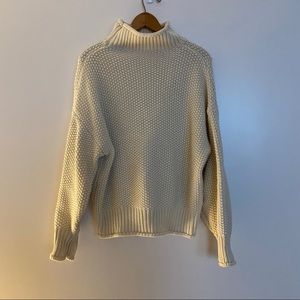 Mock Neck Knit White Sweater
